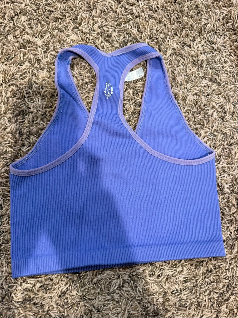 FP Movement by Free People Ribbed V-Neck Racerback Tank Top in Lavender Purple - Picture 2 of 3